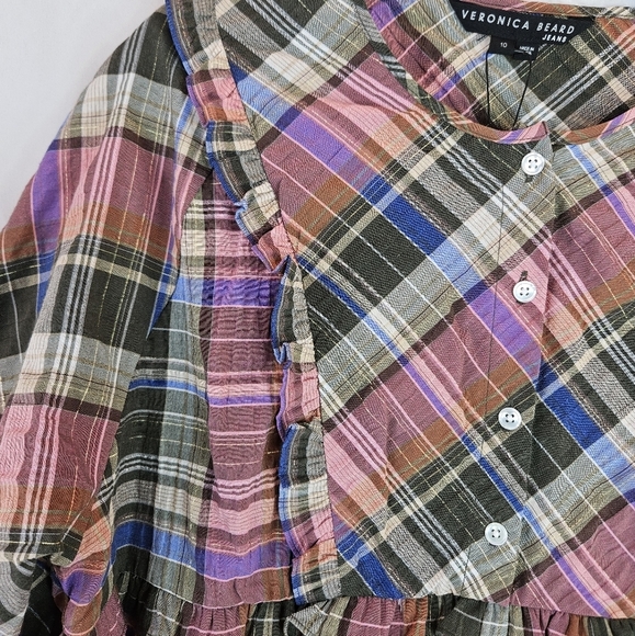 Veronica Beard Multicolor Plaid Blouse - Picture 7 of 16